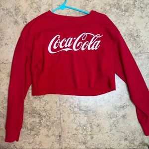 Coca Cola red long sleeve graphic crop top